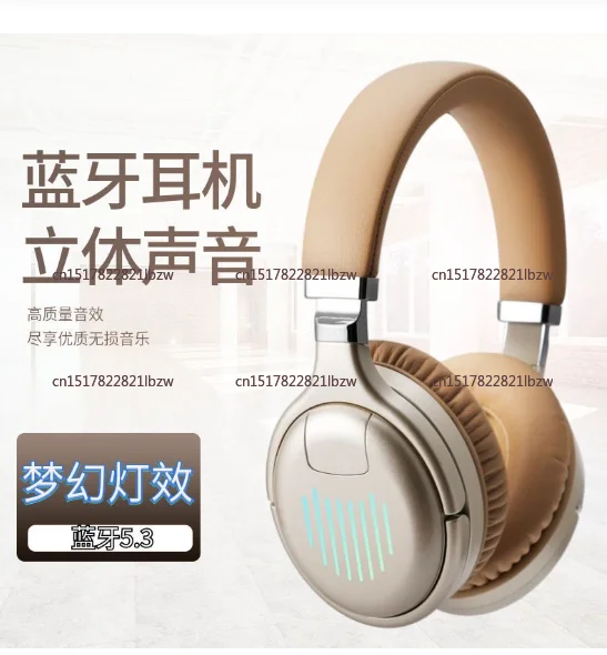 Bluetooth Gaming Headphones Foldable LED Light Wireless Headset Long Lasting Battery