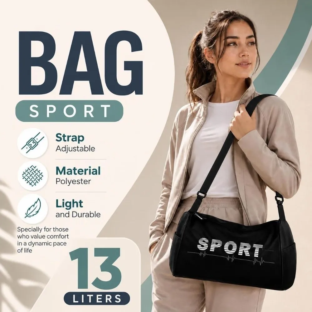 Oxford Cloth Unisex Gym Duffel Bag Lightweight Spacious Sports Travel Bag Adjustable Durable Cylinder Shoulder Bag Outdoor