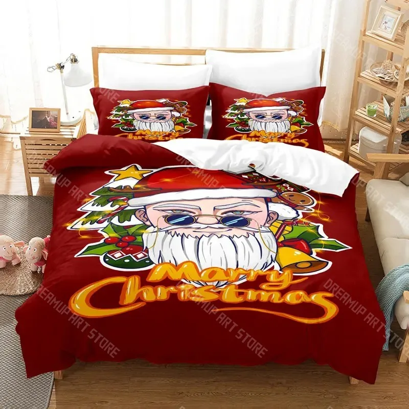 3D Printed Merry Chrismas Santa Bedding Set for Boys Girls Duvet Cover Pillowcase Twin Queen King Full Single Double Sizes