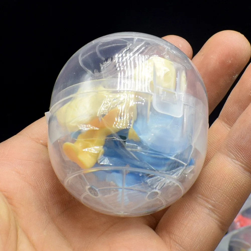 3pcs NEW 47mm Gacha Mixed Doll Toy Ball Transparent Capsule Surprise Egg Model Puppets Toys for Kids Playground Game Machine
