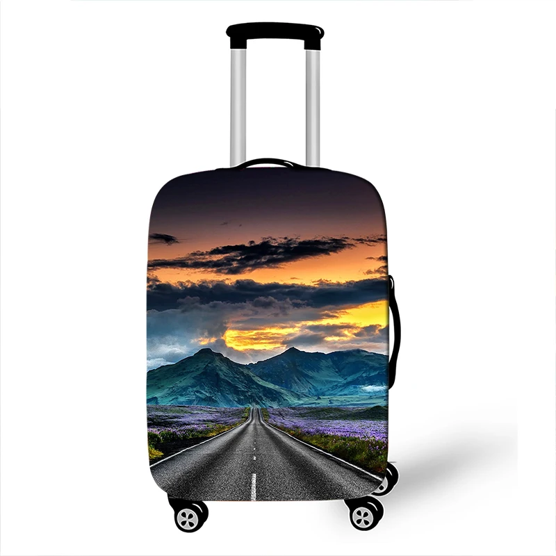 Copertura per bagagli con stampa spiaggia tropicale 3D per coperture per valigie stile viaggio custodia protettiva per Trolley da viaggio elastico