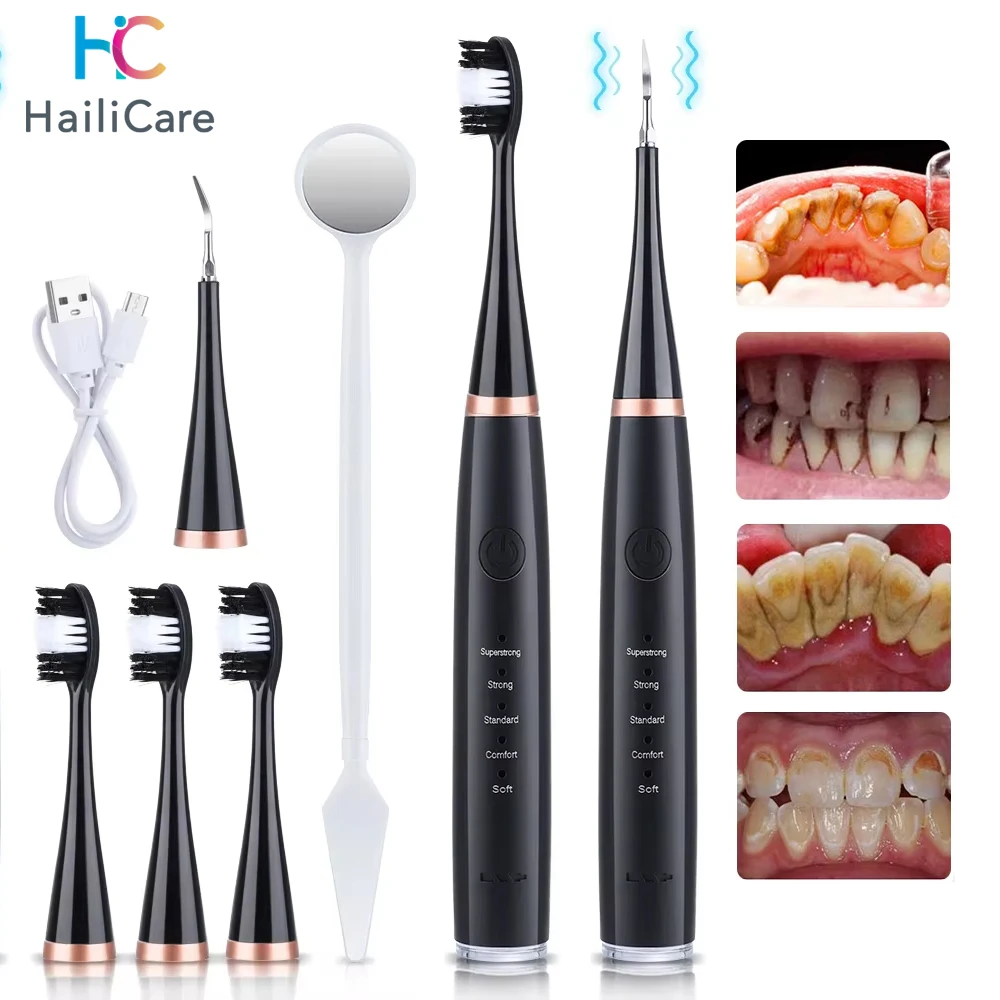 

Electric Toothbrushes Sonic Waterproof USB Charger Tooth Brushes Replacement Timer Dental Calculus Remover Dental Scaler