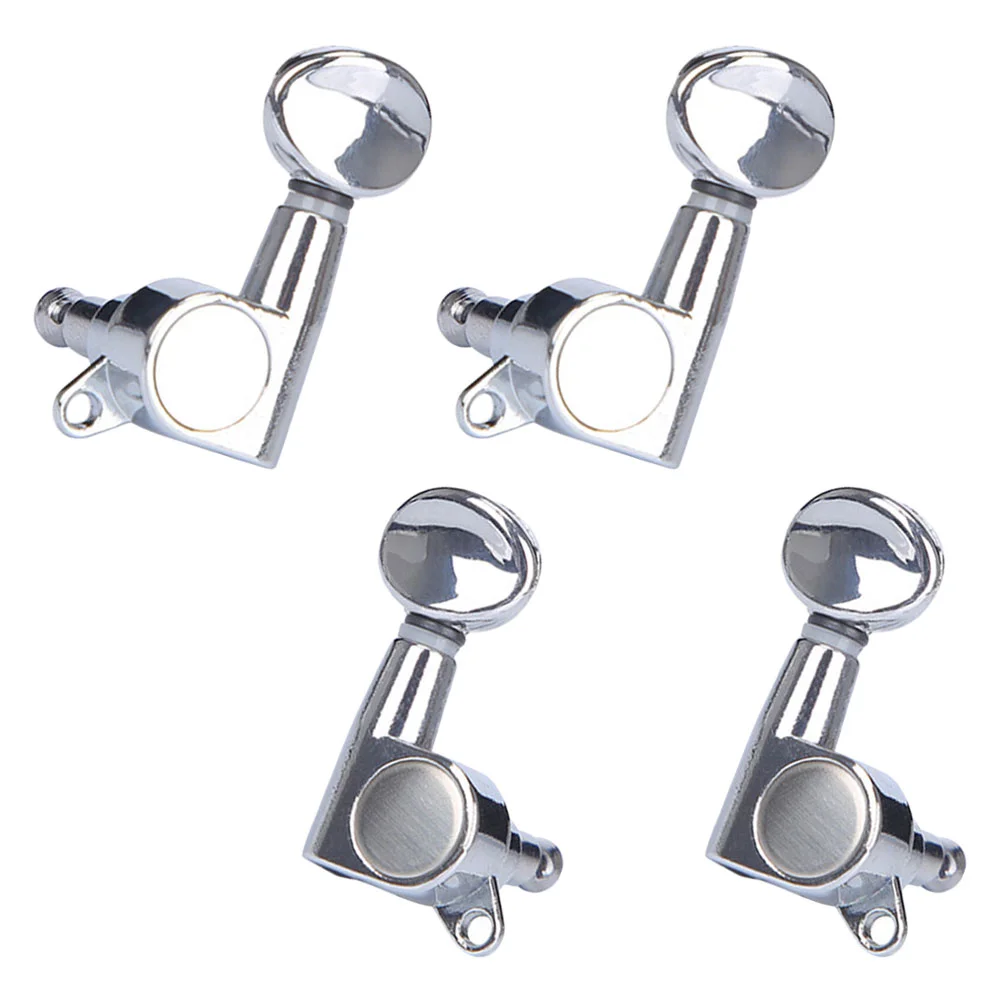 

4 Pcs Guitar Knobs Ukulele Tuners Tuning Pegs Accessory Part Machine Silver Head
