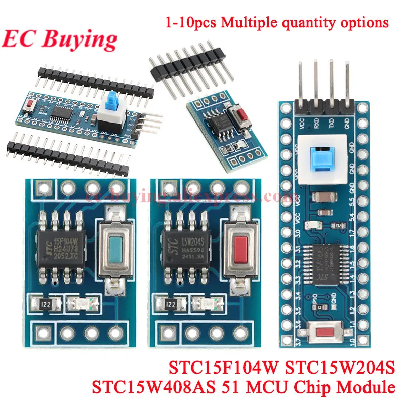 1Pc-10Pcs STC15W408AS STC15W204S STC15F104W 51 Single Chip Microcontroller MCU Core Learning Development Board Control Module