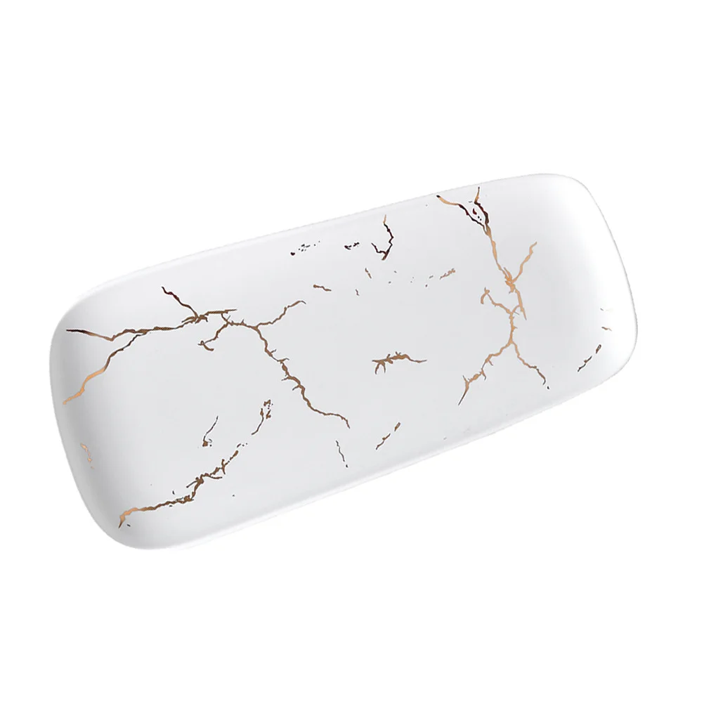 تخدم صينية رخامية طبق حلوى صغير نمط مجوهرات أدوات مائدة عشاء من السيراميك