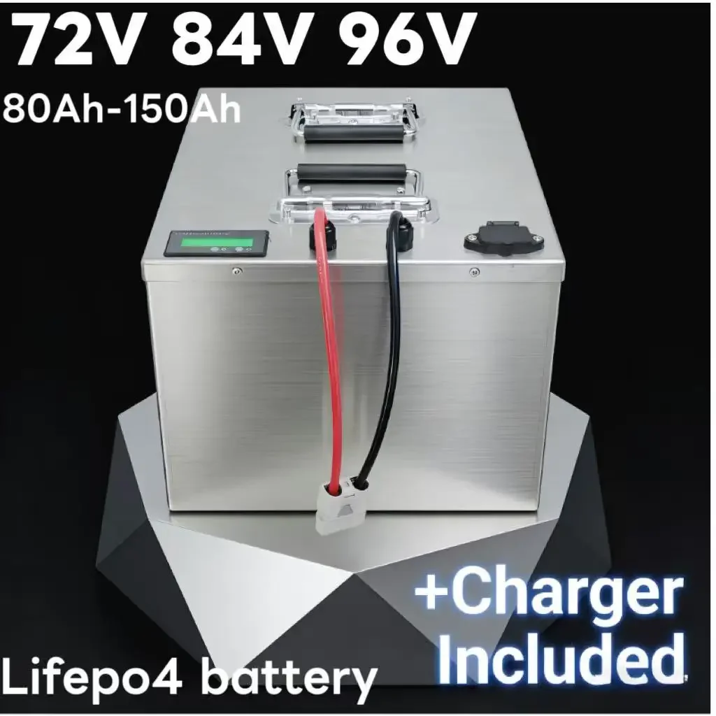 

LiFePO4 Battery Pack 72V 84V 96V 80Ah 100Ah 150Ah with BMS High Power 7000W Deep Cycle Lithium Battery Perfect for Electric Vehi