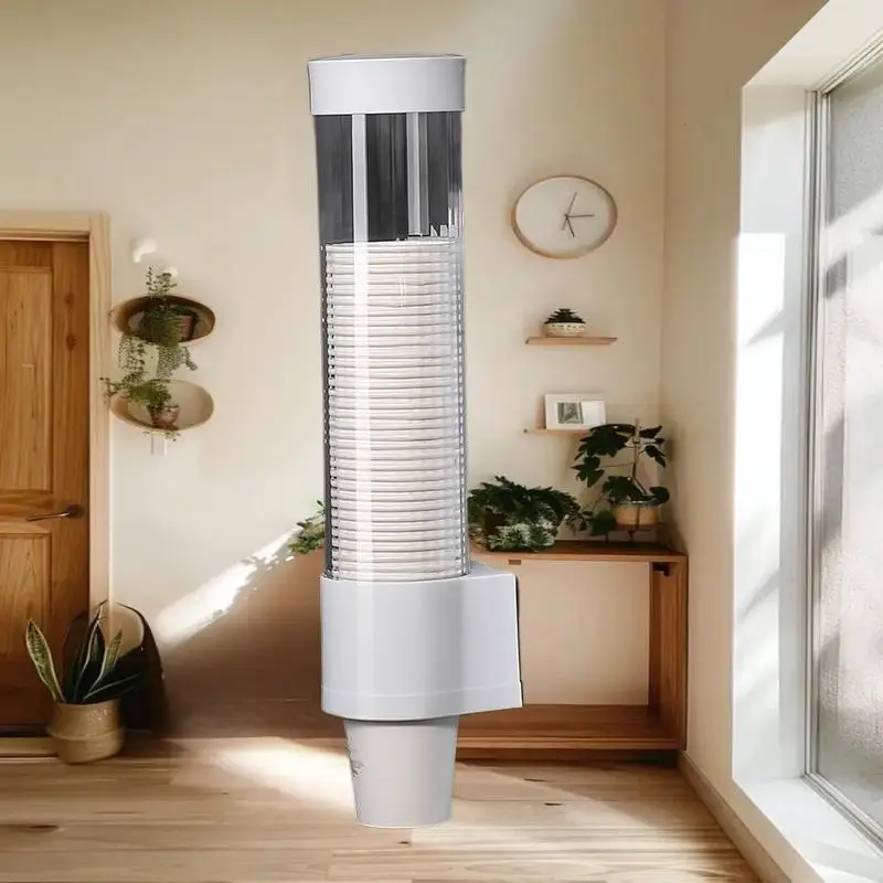 

Wall Attachment Disposable Cup Extractor; Auto-Drop Cup Dispensing System in Plastic