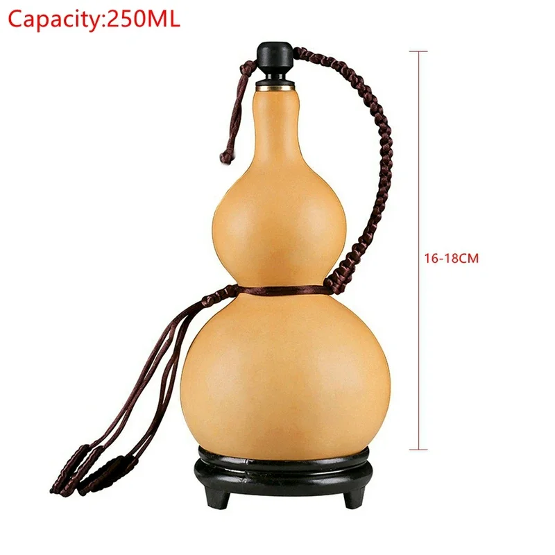 Natural Dried Gourd Water Bottle With Lid Hollow Calabash Table Decor Chinese Pumpkin For Drinks Holder Ornament Home Decor