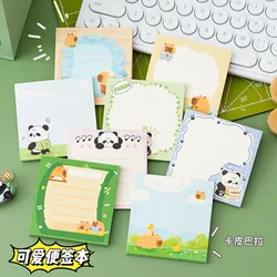 4 pcs/lot Cute Capybara Panda Cartoon Memo Pad To Do List Mini Notepad Deco Planner Scrapbooking Kawaii Stationery Gift Prizes