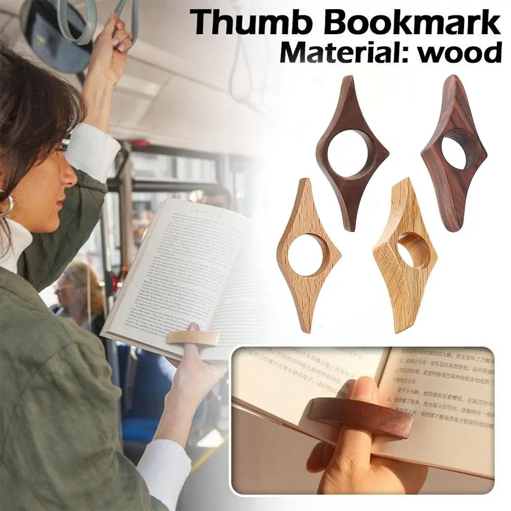 Wooden Thumb Bookmark One Hand Reading Thumb Book Support Page Holder For Office Book Lovers Fast Reading Aids Tools