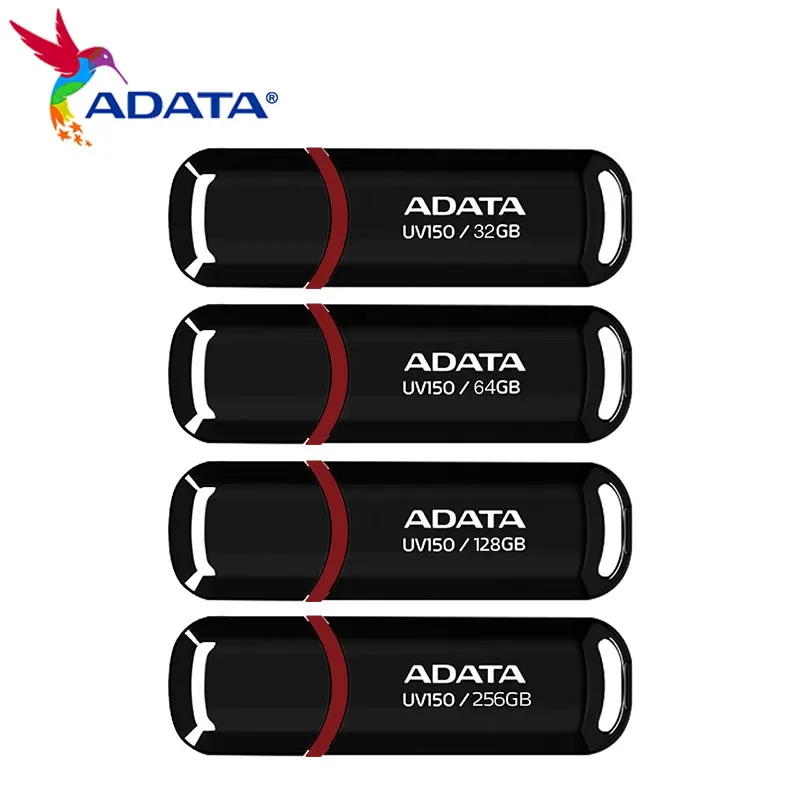 ADATA الأصلي UV150 محرك فلاش USB 64 جيجابايت 32 جيجابايت عالية السرعة الأحمر USB 3.2 ذاكرة USB عصا المحمولة قرص U صغير