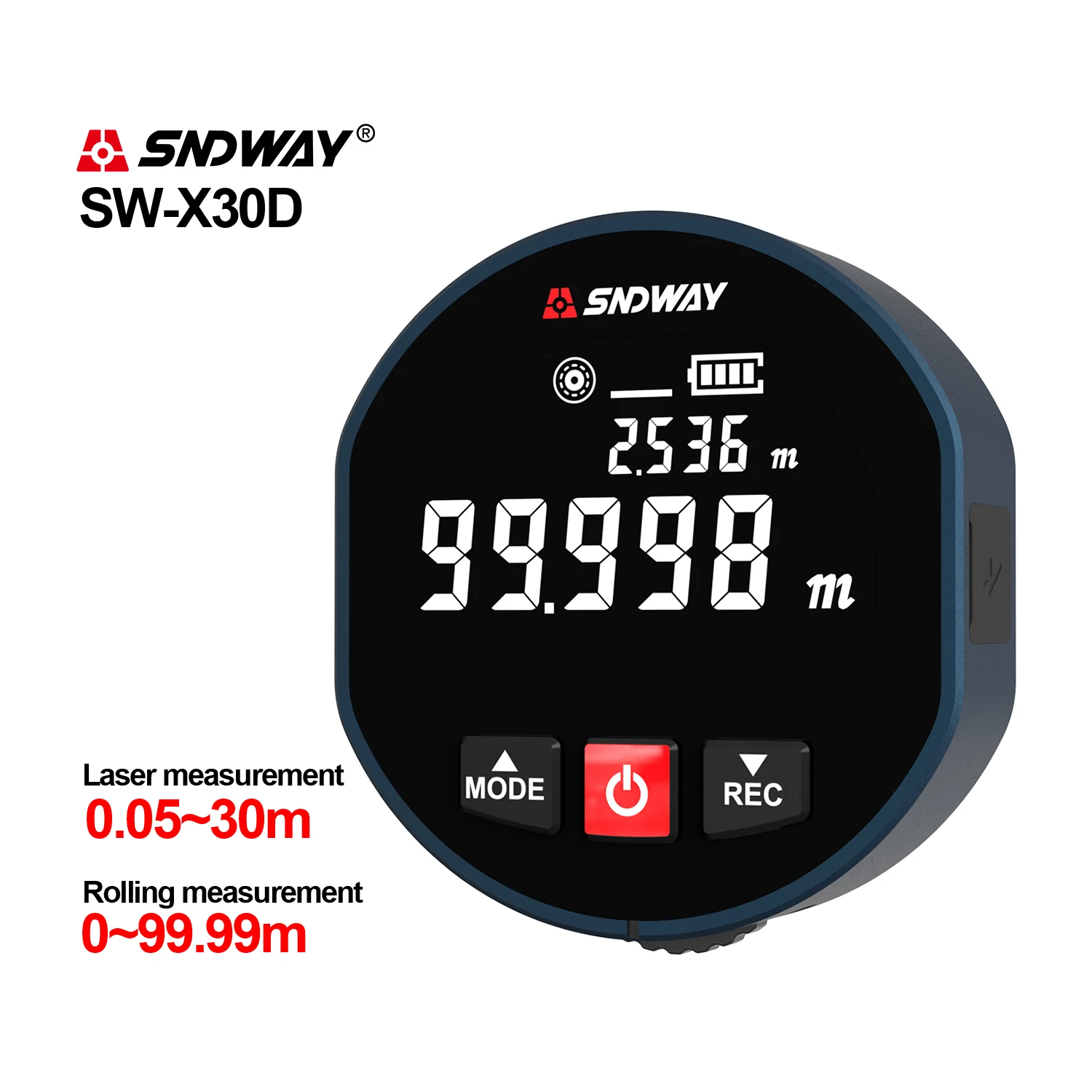 SNDWAY Roller Laser Rangefinder Laser Roll Dual Mode Distance Meter SW-X30A SW-X30D Trena Laser Tape Measure Range Finder Home