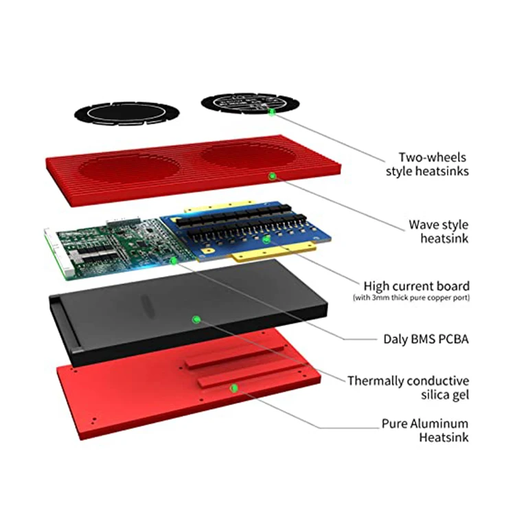 smart bms lifepo4 battery 4s 12v 100a 200a 16s 48v 150a bms Smart version with cooling system and bluetooth