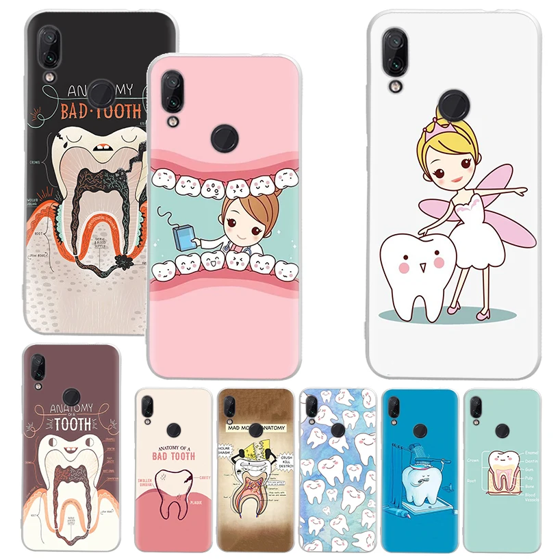 Wisdom Teeth Dentist Tooth Phone Case For Xiaomi Redmi 9 9A 9C 9T 10 10A 10C 12 12C 8 8A 7 7A 6 6A S2 K20 K40 Pro Soft Silicone