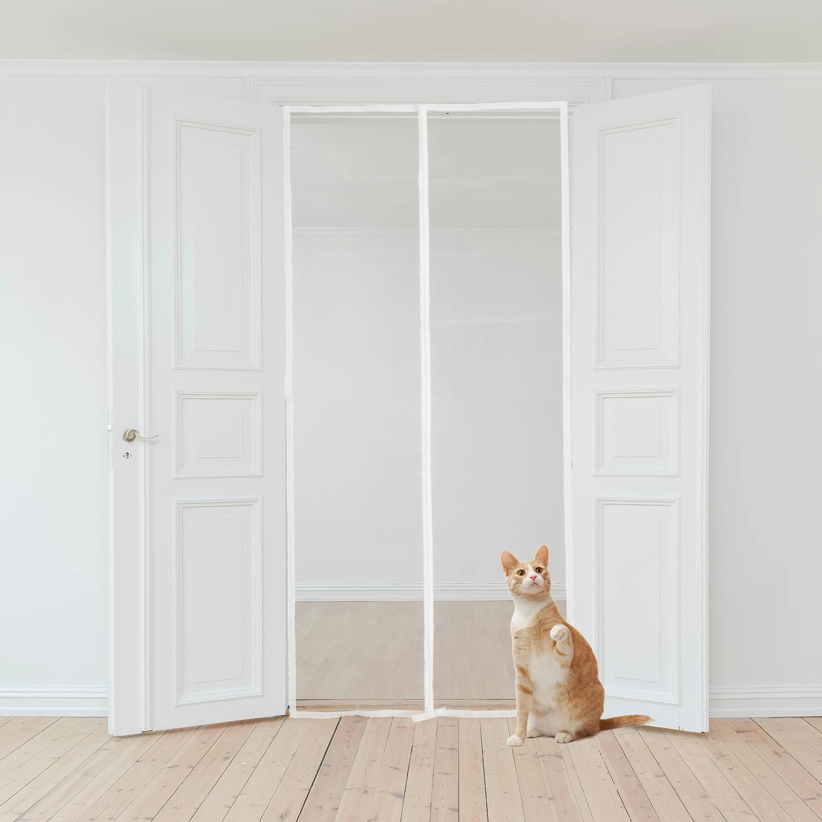 

Heavy Duty Pet Screen Door Mesh Resistant Zipper Door Ventilation Prevent Escaping Easy Use Cats Dogs Small Animals