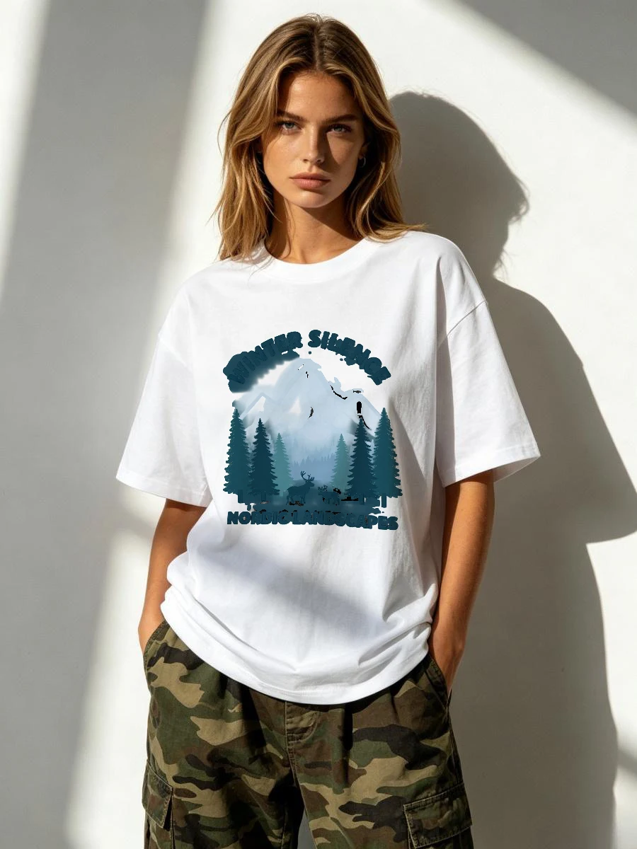 T-Shirts aus Akustikbaumwolle im Sound-Style, Performance-Silhouette, musikalische Exzellenz, Damen-Tops, Kunst, Musik, Rockstar, Musiker, Sänger