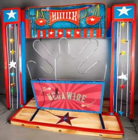 Groothandel Pretpark Carnaval Straat Behendigheid Steady Hand Challenge Games Elektrisch interactief reactie Buzz Wire Game