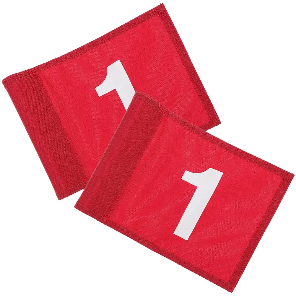 2 Pcs Golfs Flags Wear-resistant Golfing Practical Bags Old Fashioned Portable Course Nylon Number Practice Training