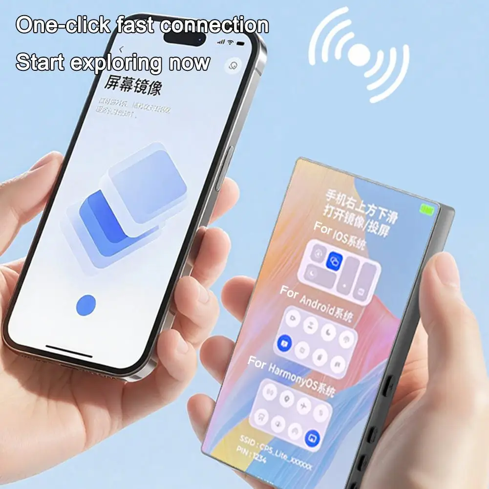 셀카 모니터 스크린, 브이로그 녹화용, 무선 마그네틱 폰 모니터, 후면 카메라 사용, IOS 및 안드로이드 기기용