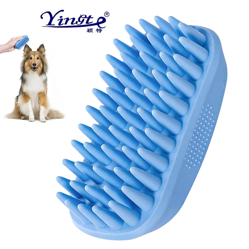 Pet Bath Comb Soft Silicone Anti Slip Soothing Beauty Massage Brush Remove Loose Hair From Cats/Dogs Pet Cleaning Products