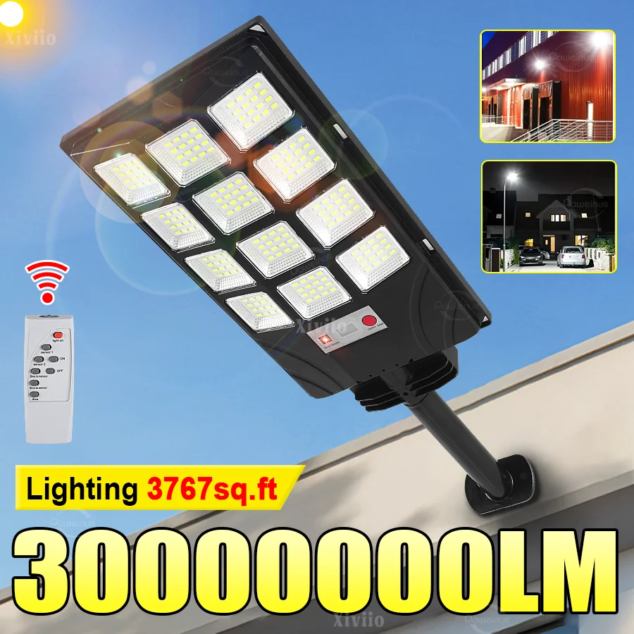 

3000000LM Новое обновление солнечных фонарей Открытый датчик движения Солнечный настенный светильник Супер яркий водонепроницаемый солнечный свет Сад Уличный двор