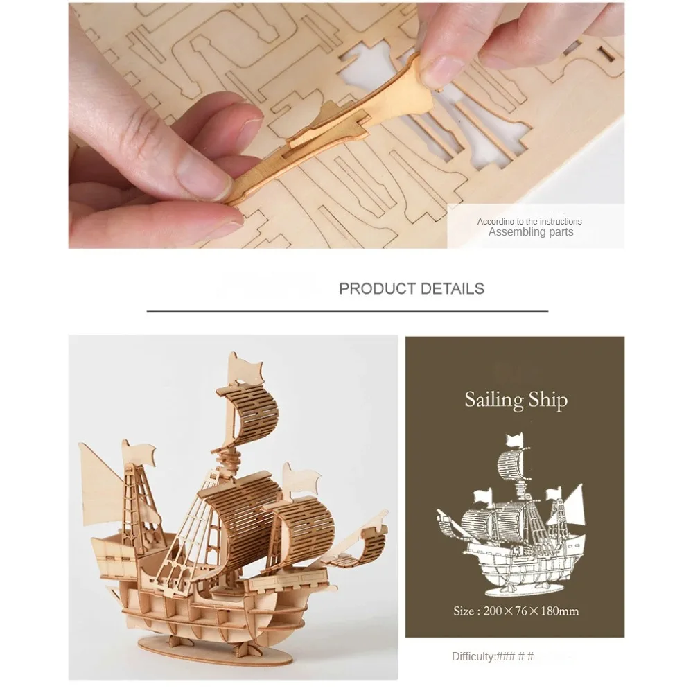 Puzzle de bateau 3D classique pour enfants et adultes, kits de blocs de construction à assembler, modèles de collection faits à la main, cadeau de soleil de croisière, bricolage