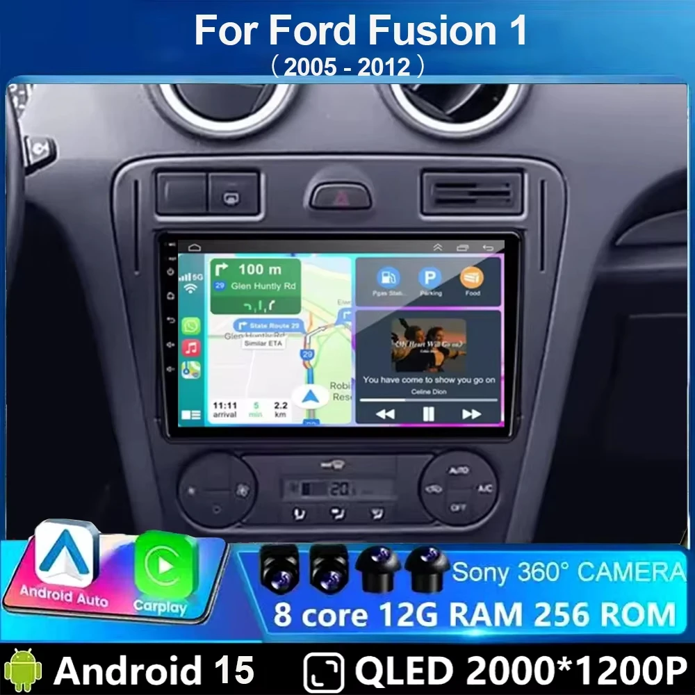 

Android 15 Carplay Auto для Ford Fusion 1 2005-2012 Автомобильный радиоприемник Мультимедийный видеоплеер Навигация GPS Без 2Din 2 Din DVD DSP 4G