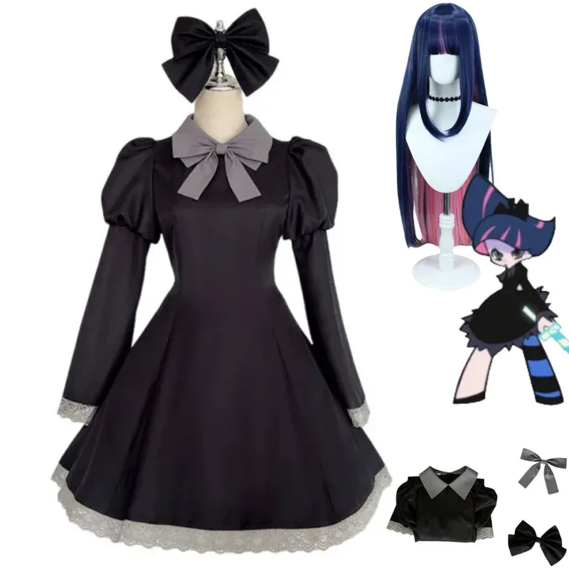 Anime Panty with Garterbelt Stocking Anarchy Cosplay Costume Gothic Princess Dress Uniform Wig Woman Sexy Party Suit cm;5