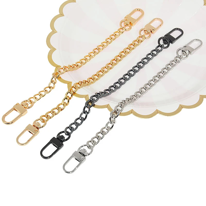 【New】Chain Bag Strap Accessories 20cm Extension Chain Bag Metal Chain Solid Color DIY Chain Durable Gold Silver Black Belts