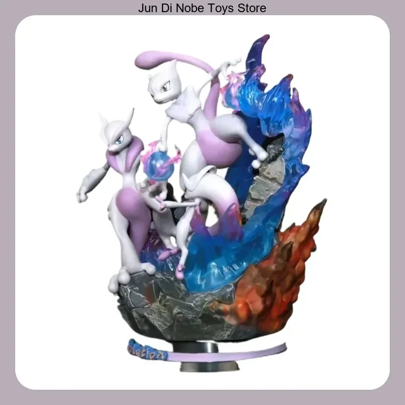 

28cm Mewtwo Glow Version Scene Anime Figure Collectible Desktop Decoration Gift