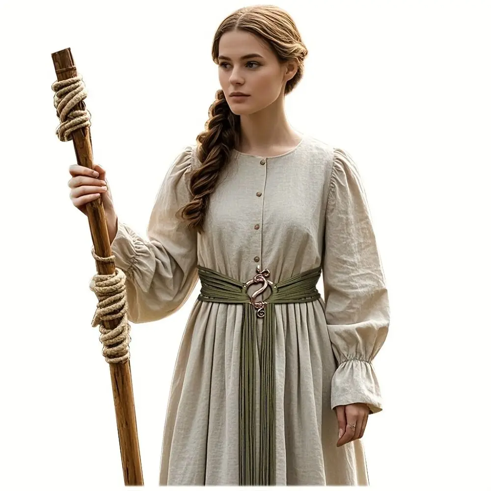 جلد البولي يوريثان، شرابة معدنية طويلة حبل حزام الخصر نمط القرون الوسطى الديكور حبل حلقة معقود حزام فايكنغ سلسلة كروسبودي يوميا #1