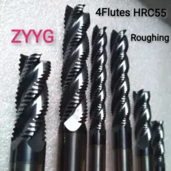 D4mm 6mm 8mm 10mm 12mm 16mm20mm4flutes HRC55 Roughing End Mills Milling cutters CNC Carbide router bits milling bits