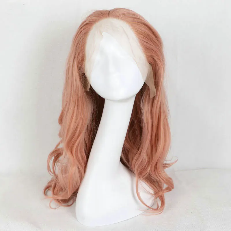 Rose Pink Loose Wave Hair Wig Synthetic 13X4 Lace Front Wigs High Quality Heat Resistant Fiber Hair For White Women Cosplay Wigs