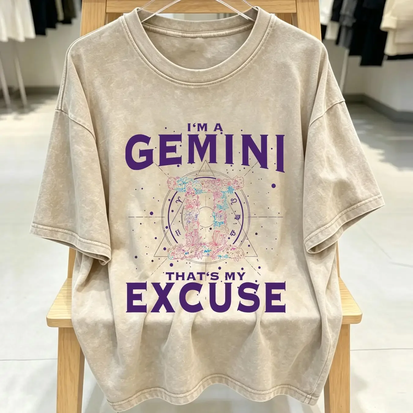 washed T Shirt I Am A Gemini Zodiac Sign Art Twins Horosc Collaboration Backpack Large Capacity Cute Foldable Clothes Backpacks
