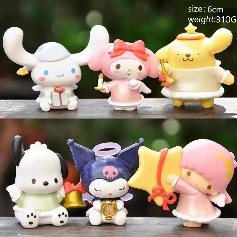 Sanrio Figure Series Collection Cute Kuromi Cinnamoroll Character Kawaii Hello Kitty Melody Desktop Ornament Decoration for Fans