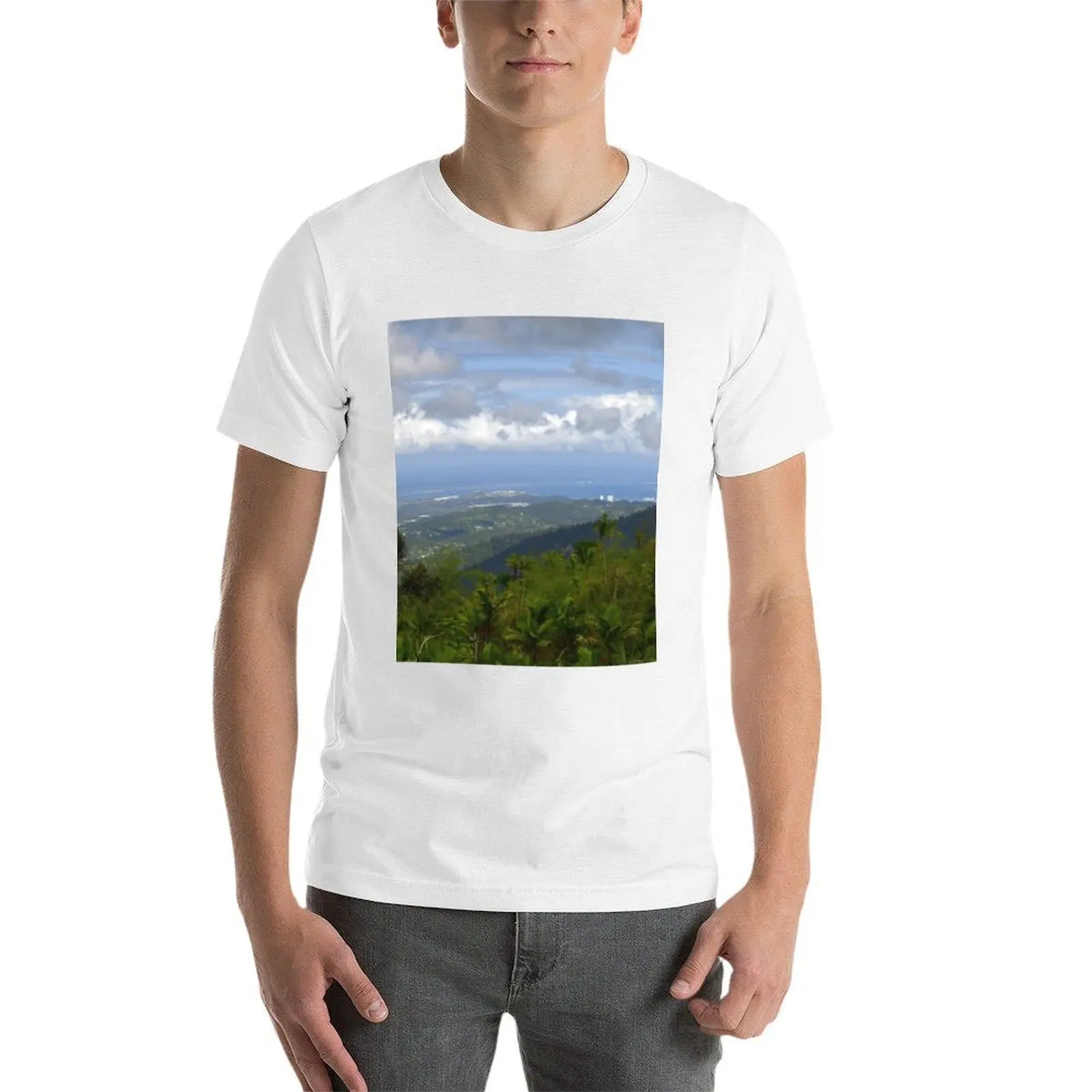 View from El Yunque rainforest of the coast T-Shirt Big Size Crew Neck T-Shirt - view 3