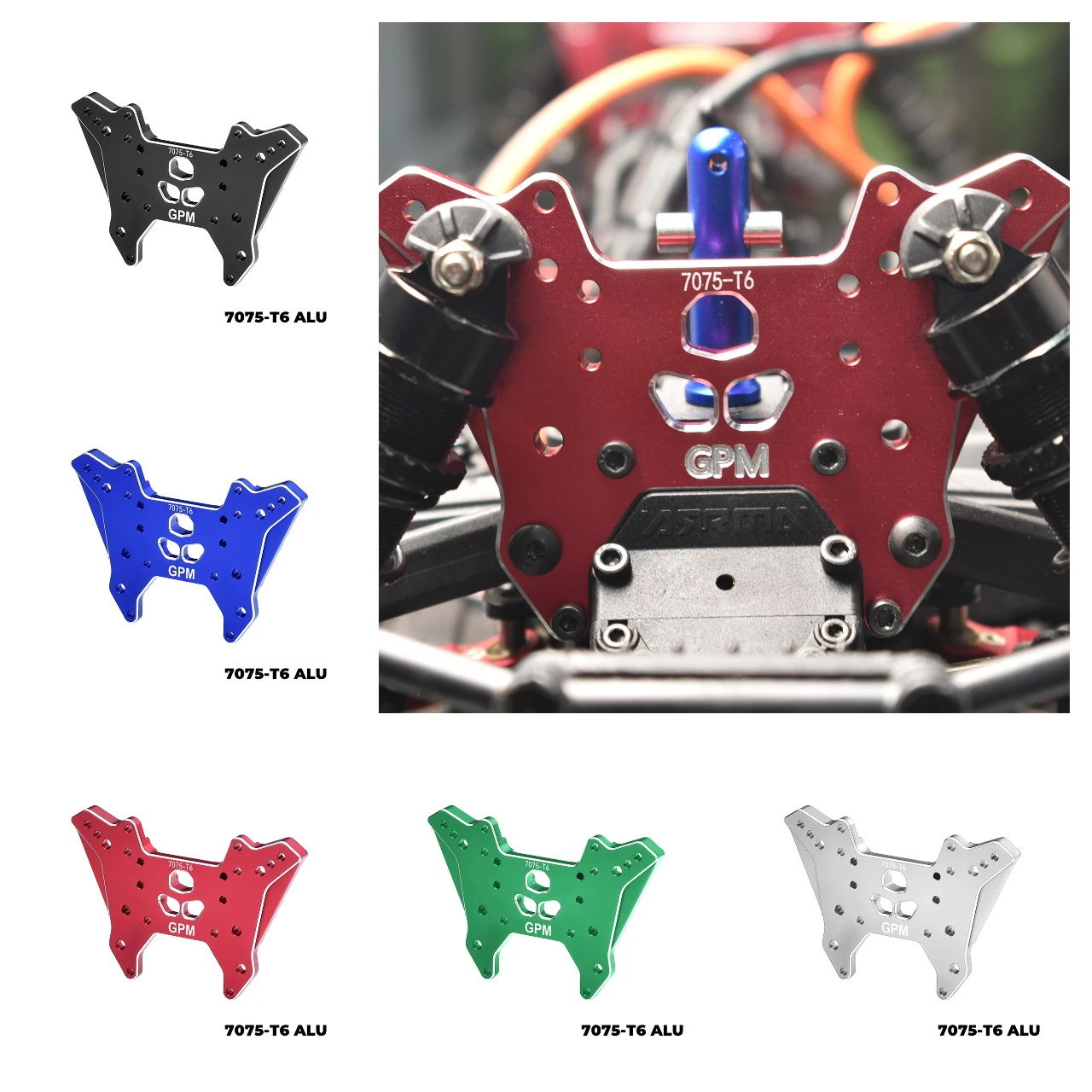 

GPM Alloy 7075 Front Damper Plate For ARRMA 1/7 Fireteam Tactical Outcast Kraton