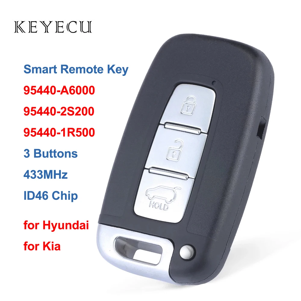 

Keyecu Smart Remote Key Keyless Entry Fob 3 Buttons 433MHz With ID46 Chip for Hyundai I30 IX35 for Kia K2 K5 New Sportage