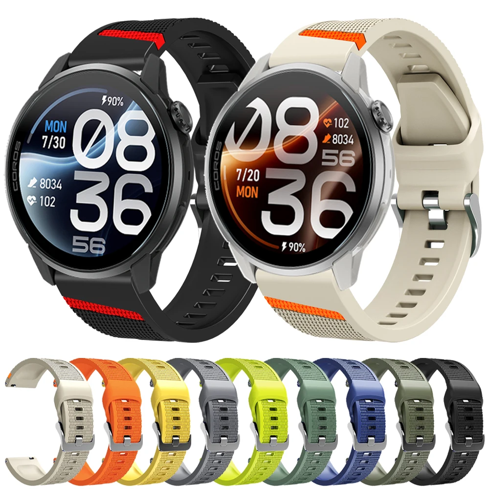 22mm Silicone Strap For COROS APEX 4 2 Pro/APEX4 42mm 46mm/PACE 4 3 Sports Bracelet For SUUNTO VERTICAL 2/RACE 2 S Watch Band