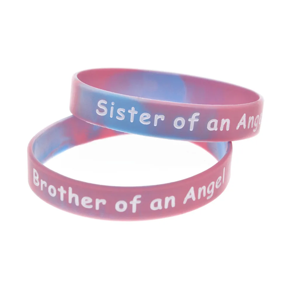 1 PC Schwester Bruder Mutter Papa Oma Opa Tante Onkel Ein Engel Silikonarmband Charmantes Armband Wirbel-Farbe 8 Stile – Detail 6