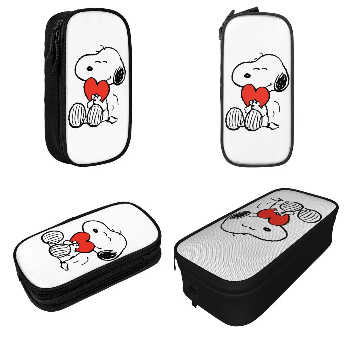 Peanuts Valentine's Day Snoopy Heart Pencil Case Pencilcases Pen for Girl Boy Big Pencil Bags Students School Gifts Stationery