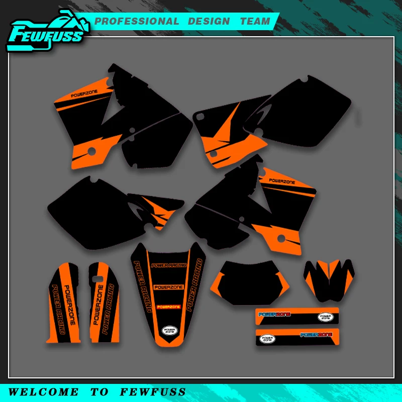 

Fewfuss для KTM EXC EXCF 125 200 250 300 400 450 525 2003 EXC графические наклейки комплект наклеек индивидуальный номер имя фоновая наклейка