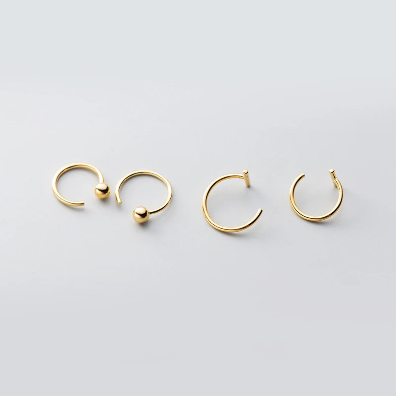 MODIAN 2025 Authentic 925 Sterling Silver Round Bead Simple Hoop Earrings For Women Sweet Brand Tiny Fine Silver Jewelry Gift