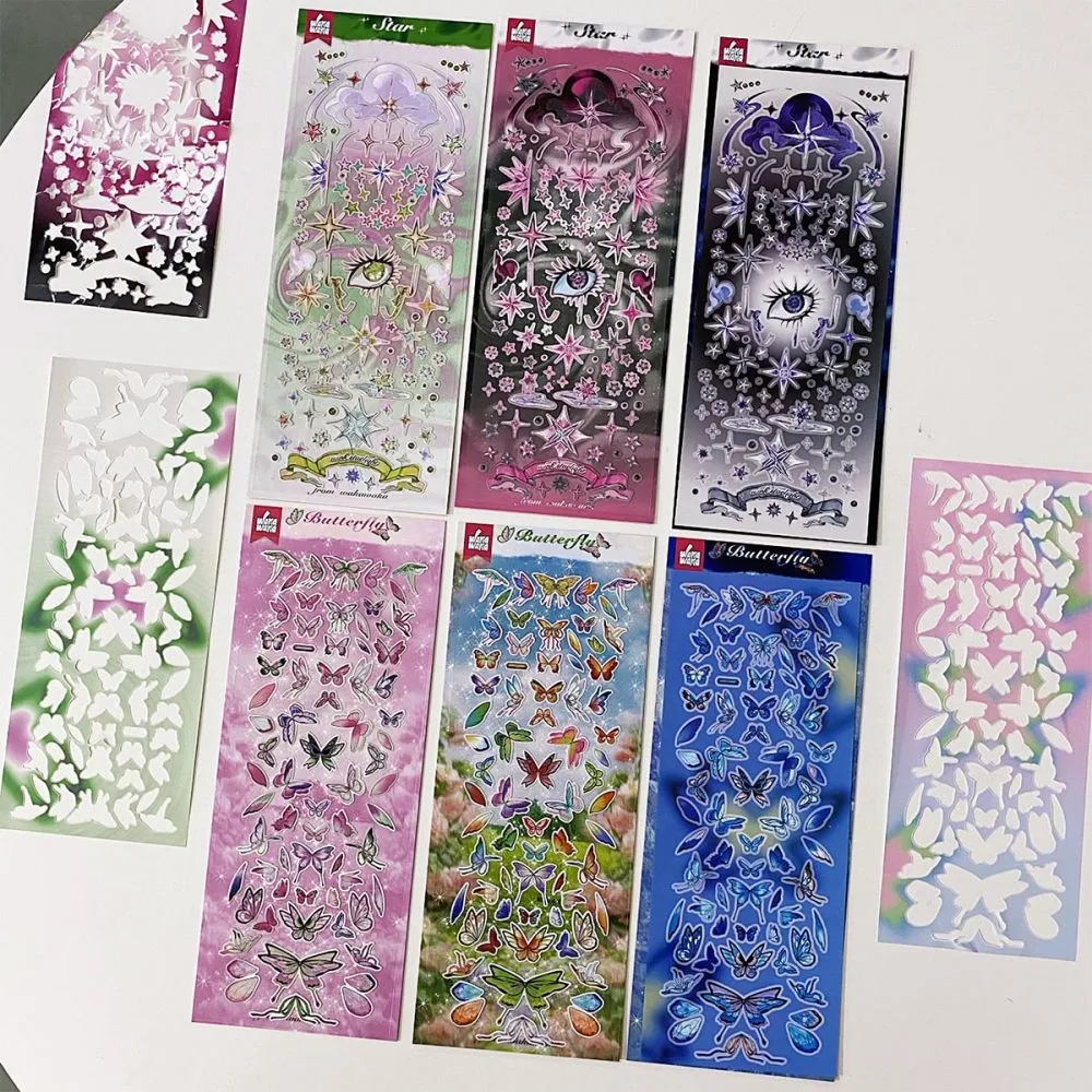 1Pc Butterfly Decorative Stickers Scrapbook Stationery Flakes Idol Card Deco Stickers For Arts Diy Crafts Album Journal