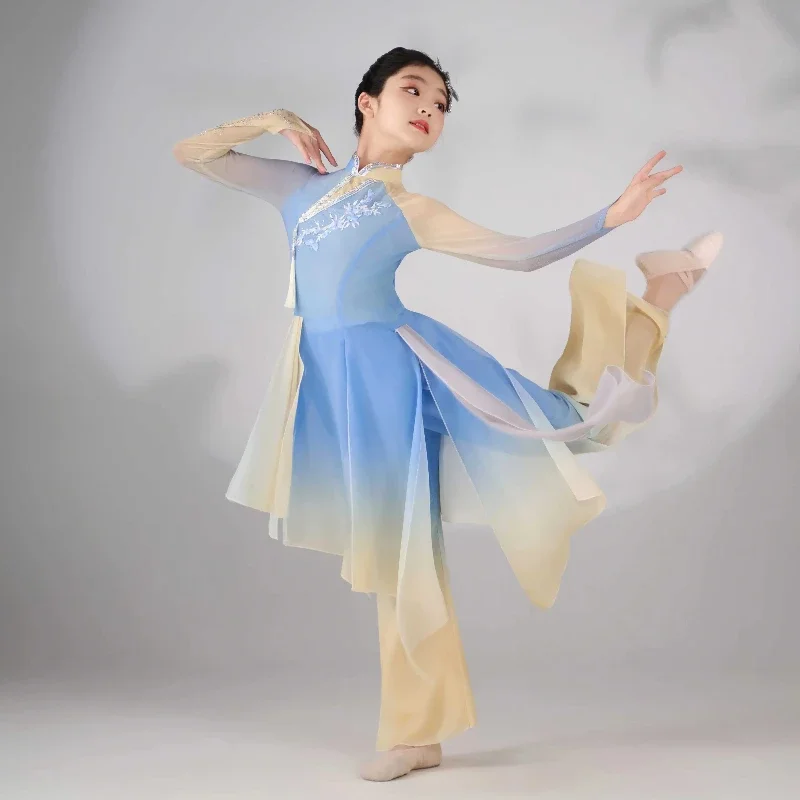 

Girls Chinese Style Hanfu National Dance Costumes Yangko Clothing Modern Dance Children's Traditional Chinese Folk Stage Costume