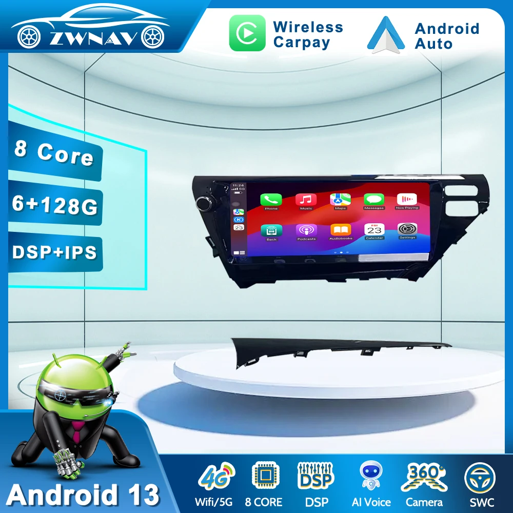 For Toyota Camry 2018 2019 Android 13 Car Radio Accessories Stereo Wireless Carplay Multimedia Video Player GPS Auto Navigation