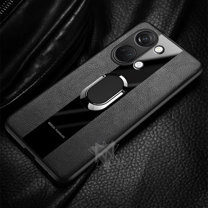 Magnetic Ring Phone Case For OnePlus Nord 3 5G Luxury Leather Cover For One Plus Nord3 Stylish Capa Silicone Shockproof Bumper