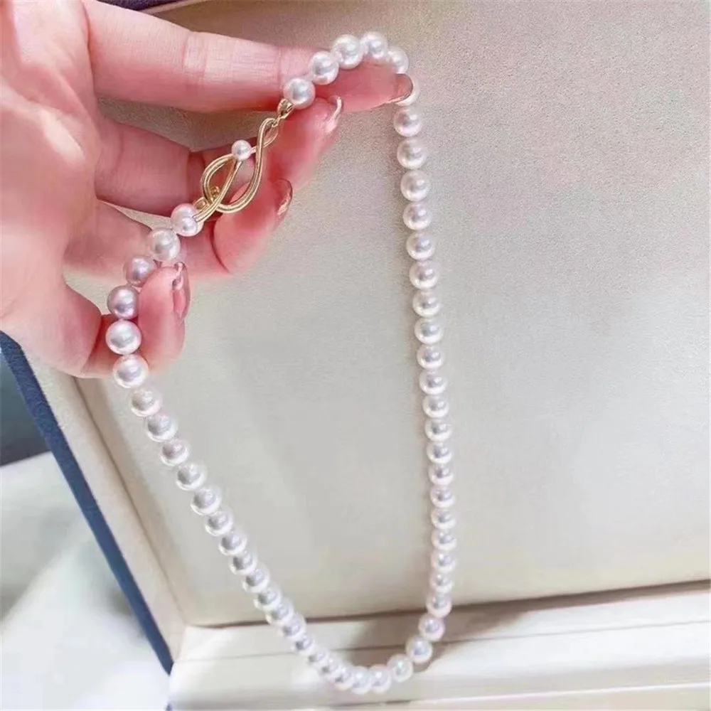 DIY Pearl OT Clasps Accessories S925 Sterling Silver Single-breasted Natural Pearl Necklace Sweater Chain Fashion Buckle K016