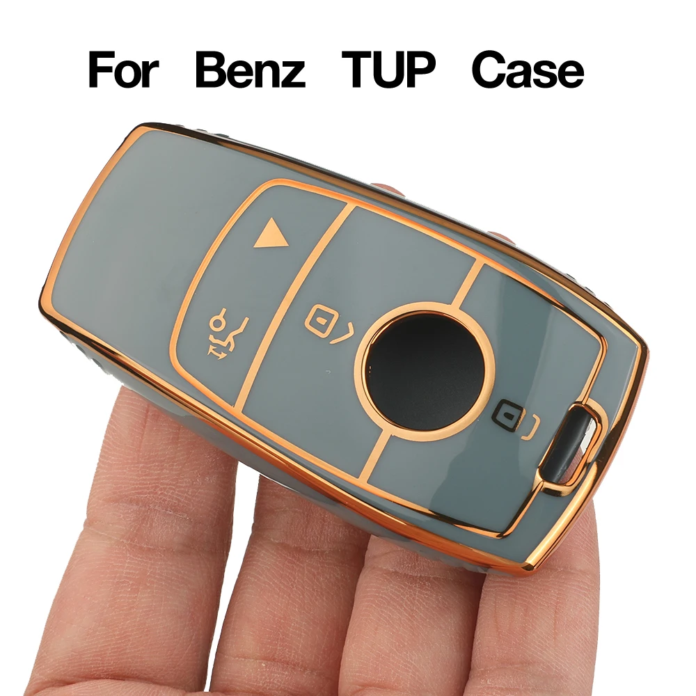 

Чехол для автомобильного ключа Jingyuqin с 4 кнопками из ТПУ для Mercedes Benz A C E S G Class GLC CLE CLA W177 W205 W213 W222 X167 AMG, чехол для дистанционного ключа