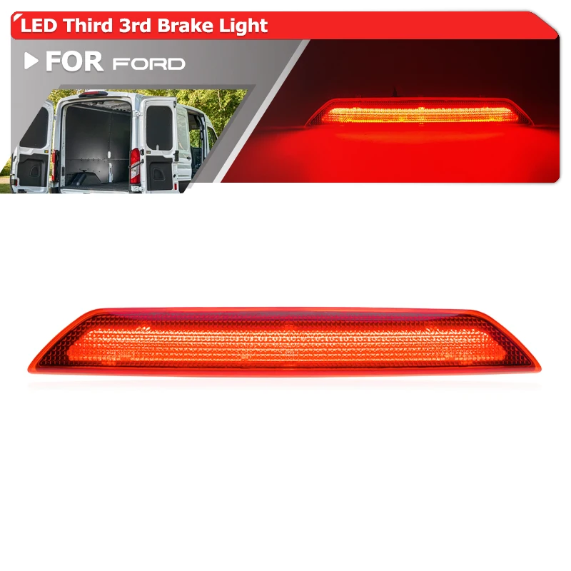 

For Ford Transit MK8 2014-2025 Transit 150 250 350 350HD E-Transit LED High Mount 3rd Brake Light Replacement Tail Warning Lamp